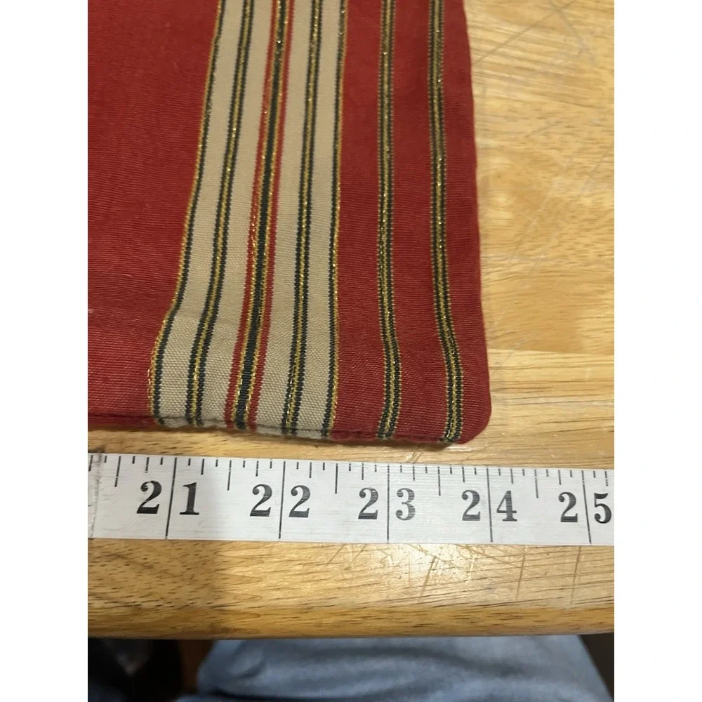 POTTERY BARN Parkston Striped Pillow Cover Red Gold 24
